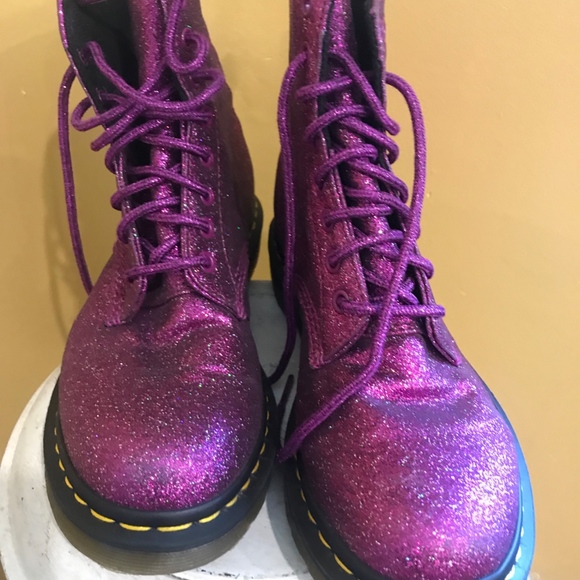 Dr. Martens Shoes - Magenta Glitter Dr. Martens boots